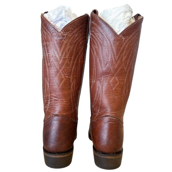Frye Vintage Billy Cognac Brown Leather Western Cowgirls Boots Size 7 - Picture 4 of 12